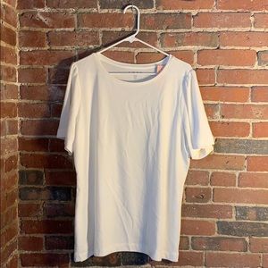 Short sleeve sweater material top